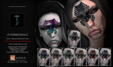 Second Life Marketplace - Nefekalum Tattoos - Forbidden // Add